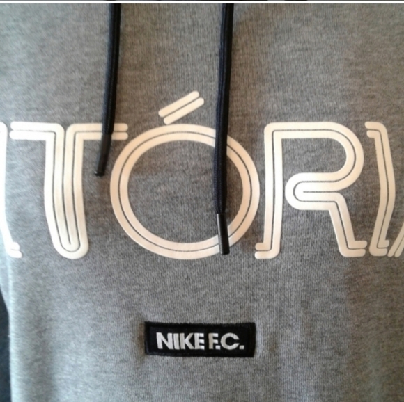 Nike FC soccer Hoodie sweatshirt pullover Grey Mens sz S Small CR7 Vitoria - Picture 6 of 9